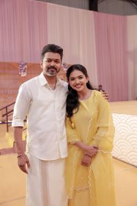 Vijay, Mamitha Baiju @ Thalapathy69 Movie Pooja Stills