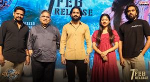 Bunny Vas, Allu Aravind, Naga Chaitanya, Sai Pallavi, Chandoo Mondeti @ Thandel Movie Release Date Press Meet Stills