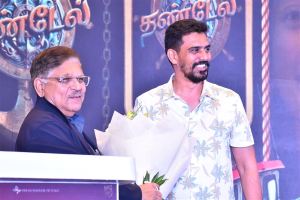 Allu Aravind, SR Prabhu @ Thandel Trailer Launch Chennai Stills