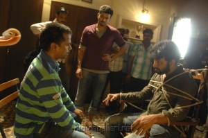 AR Murugadoss, Gautam Kurup at Tupaki Telugu Movie Shooting Spot Stills