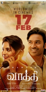 Samyuktha, Dhanush in Vaathi Movie Release Posters HD