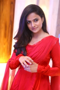 Baby Movie Actress Vaishnavi Chaitanya Red Dress Pics