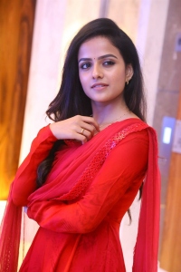 Baby Movie Actress Vaishnavi Chaitanya Red Dress Pics