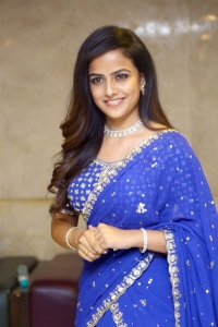 Baby Movie Actress Vaishnavi Chaitanya Blue Saree Photos