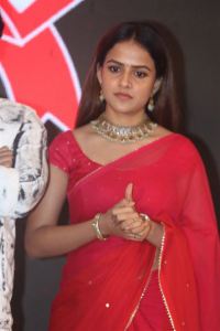 Actress Vaishnavi Chaitanya in Red Saree Pics