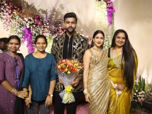 Pragathi @ Varun Tej Lavanya Tripathi Wedding Reception Photos