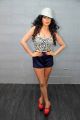 Actress Veena Malik Hot in Sparkling Stone Blue Dress Stills