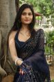 Vibha Natarajan Hot Blue Saree with Sleeveless Blouse Photos