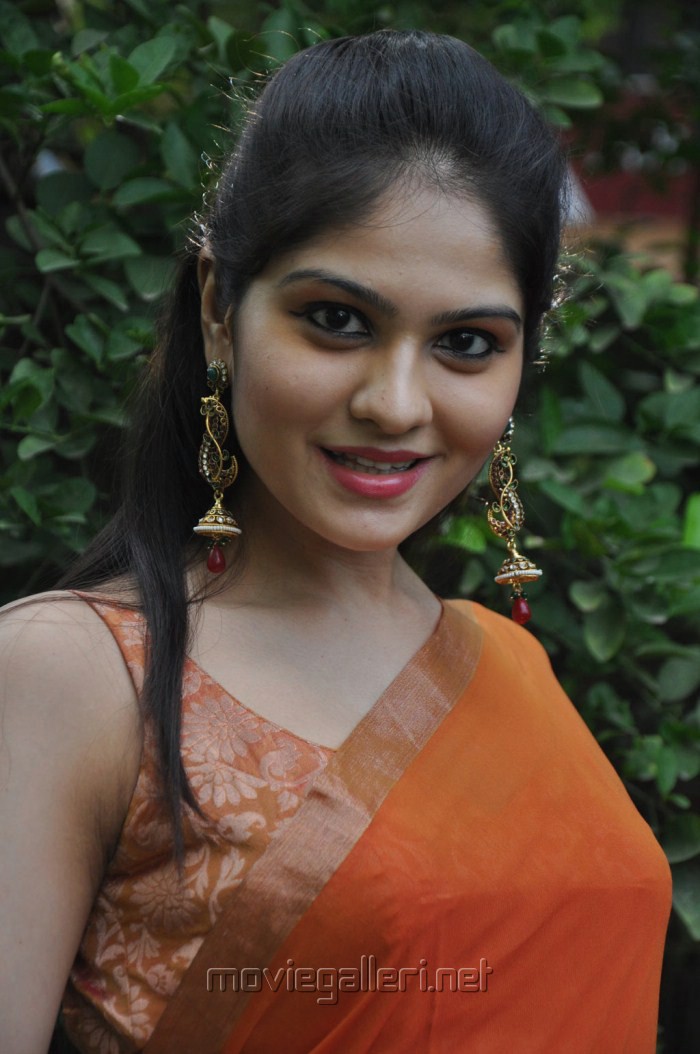 Actress Vibha Natarajan Hot Pics in Orange Saree | New Movie Posters