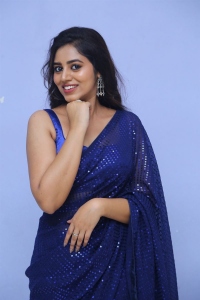 Actress Vibhisha Jaanu Blue Saree Images