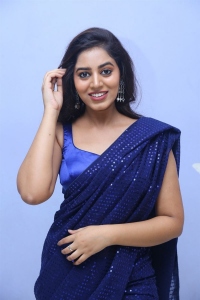 Actress Vibhisha Jaanu Blue Saree Images