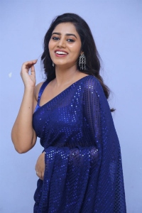 Actress Vibhisha Jaanu Blue Saree Images