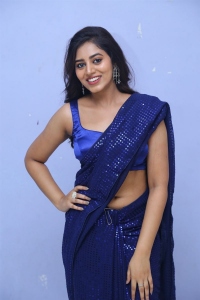 Actress Vibhisha Jaanu in Blue Saree Images