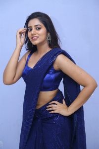 Actress Vibhisha Jaanu Blue Saree Images