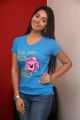 Tamil Actress Vidya Pradeep in Blue T-Shirt Images