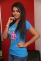 Tamil Actress Vidya Pradeep in Blue T-Shirt Images