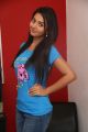 Tamil Actress Vidya Pradeep Images in Blue T-Shirt