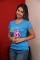 Tamil Actress Vidya Pradeep Images in Blue T-Shirt