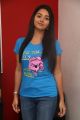 Tamil Actress Vidya Pradeep in Blue T-Shirt Images