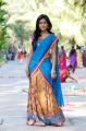 Telugu Actress Vithika Cute Blue Half Saree Photos