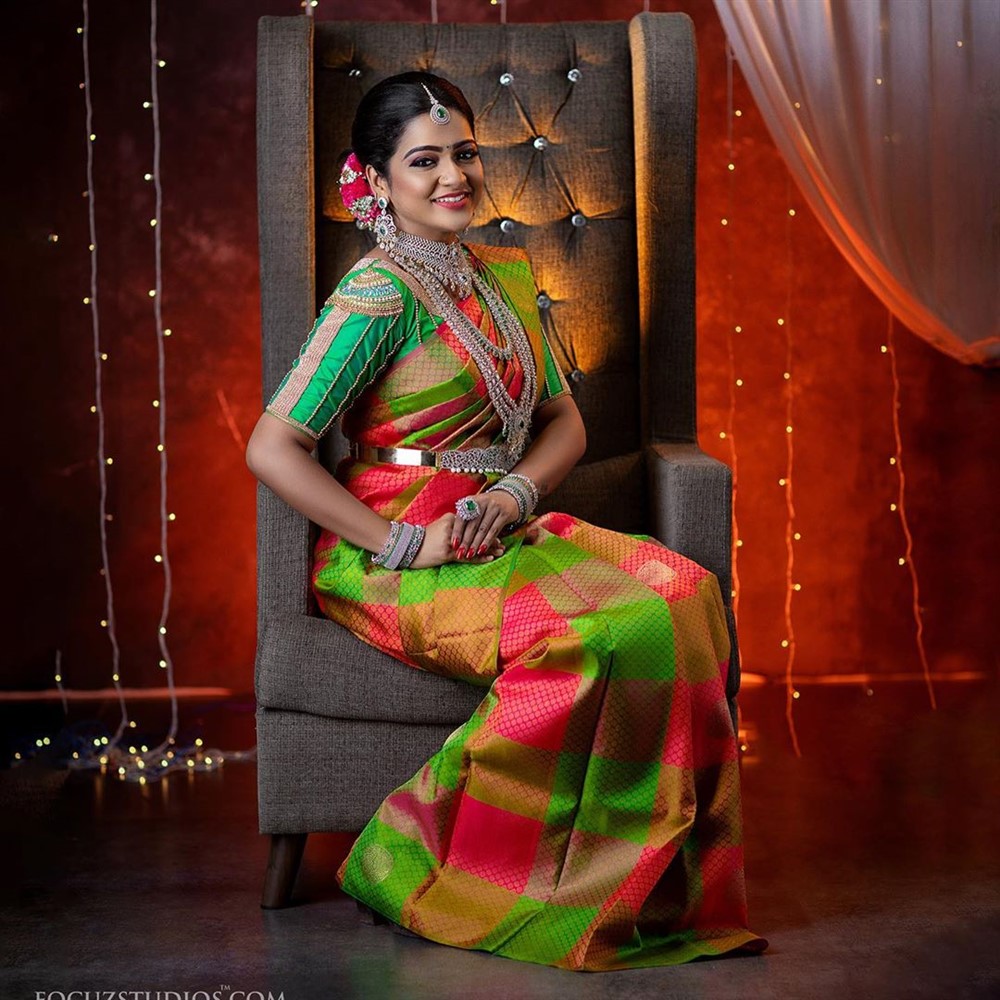 TV Actress VJ Chithra Silk Saree Photoshoot Pics | Moviegalleri.net