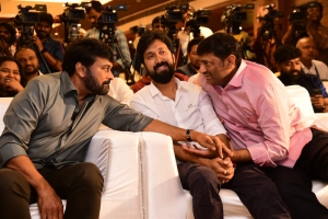 Chiranjeevi, Bobby, Naveen Yernenia @ Waltair Veerayya Success Meet Stills