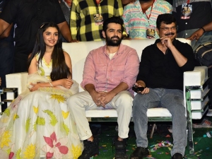 Krithi Shetty, Ram Pothineni, Boyapati Srinu @ The Warriorr Trailer Launch Stills