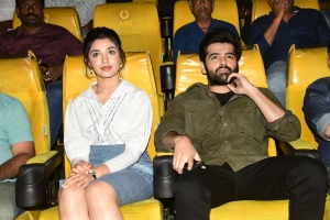 Krithi Shetty, Ram Pothineni @ The Warriorr Whistle Song Launch Stills