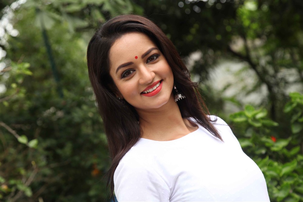 Actress Shanvi Srivastava Latest Pics In White Dress New Movie Posters