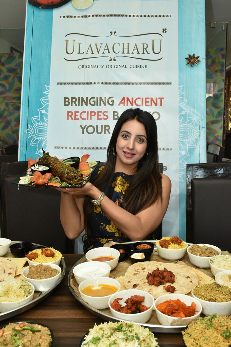 Sanjjanaa Galrani Food Challenge at Ulavacharu Restaurant