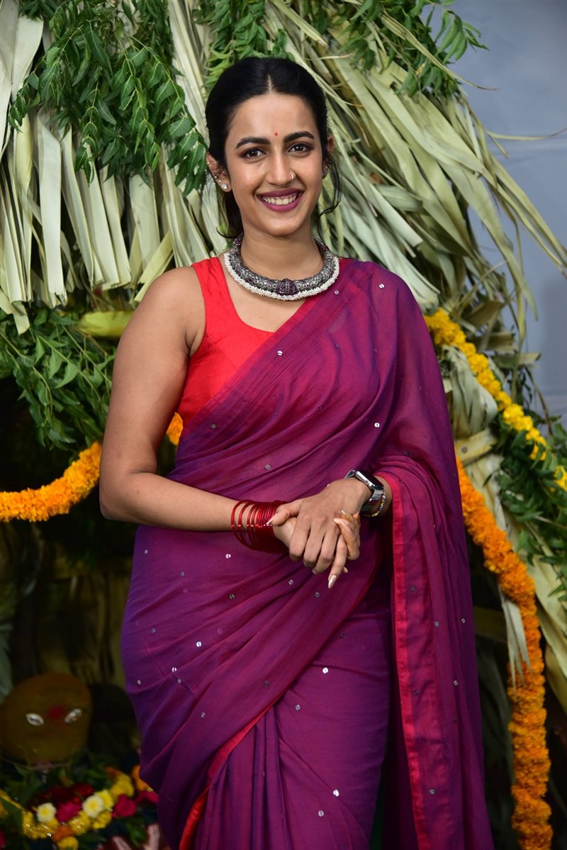 Niharika Konidela Dark Pink Saree 6b9af41 | Moviegalleri.net