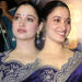 Tamannaah Bhatia Blue Saree Photos @ Baak Movie Pre Release