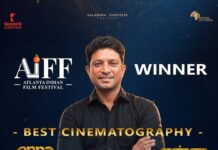 ENNA VILAI WINS BEST CINEMATOGRAPHY AT ATLANTA INDIAN FILM FESTIVAL